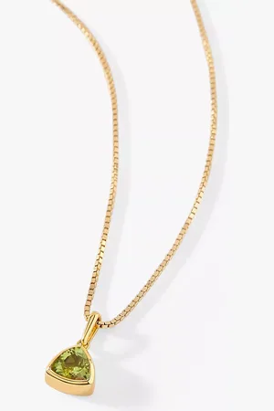 EDGE OF EMBER Triangle Gemstone Pendant Necklace