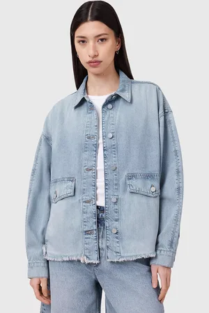 AllSaints Hettie Frayed Hem Oversized Denim Shacket