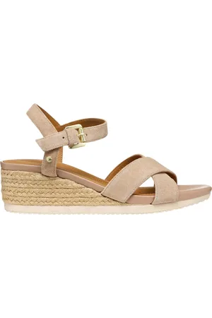 Geox Ischia Corda B Suede Wedge Heeled Sandals