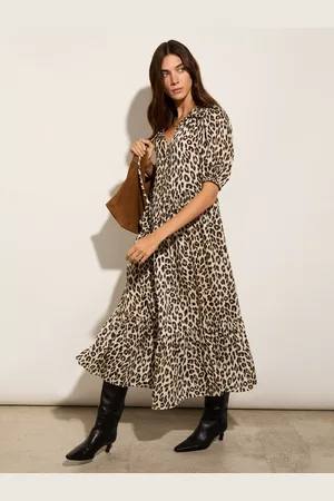 Baukjen Lavinia Leopard Print Midi Dress