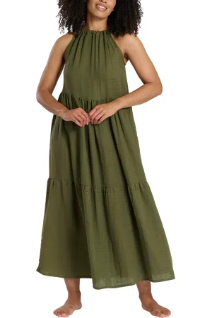 South Beach Tie Front Textured Midi Dress