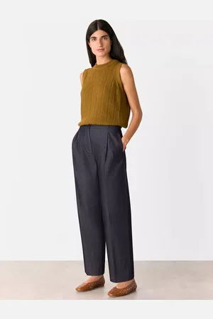 Whistles Mid Rise Barrel Leg Trousers