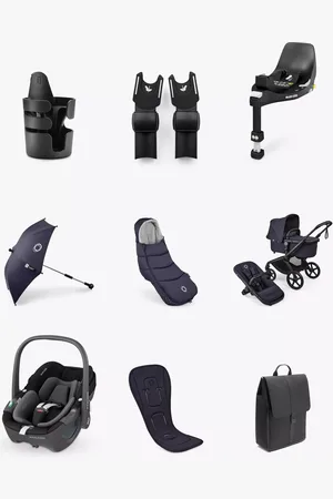 Bugaboo Fox 5 Renew Pushchair, Maxi-Cosi Pebble 360 Car Seat with Base and Accessories Bundle, Deep Indigo