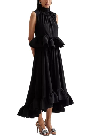 By Malina Lune Halterneck Frilled Hem Blouse