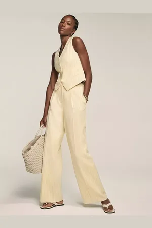 mint&berry High Waist Pinstripe Wide Leg Trousers