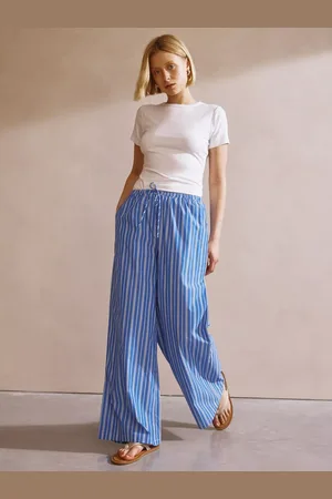 Albaray Stripe Drawstring Organic Cotton Rich Trousers