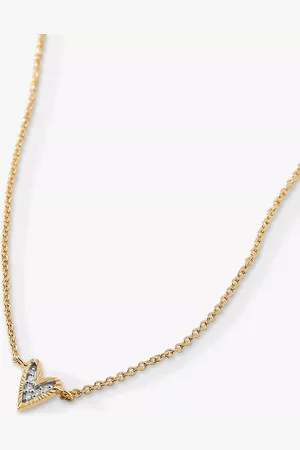 EDGE OF EMBER 14ct Gold Diamond Heart Pendant Necklace