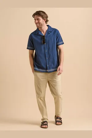 Brakeburn Cotton Regular Fit Embroidered Edge Shirt