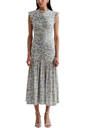 By Malina Agnes Draped Jersey Midi Dress