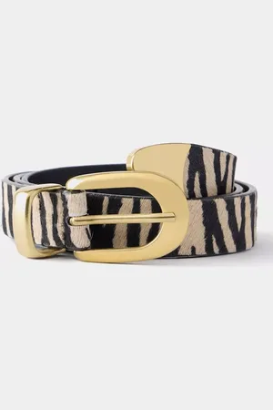 mint&berry Zebra Print Leather Belt