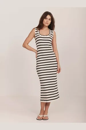 mint&berry Stripe Bodycon Midi Dress