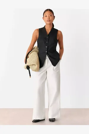 Whistles Petite Leona Wide Leg Trousers