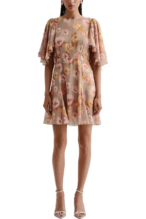 By Malina Ida Floral Silk Blend Mini Dress