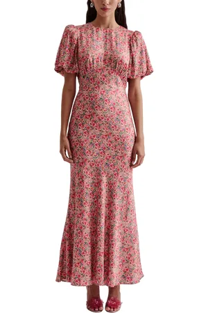 By Malina Freja Ditsy Puff Sleeve Maxi Dress