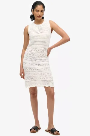 Superdry Crochet Pure Organic Cotton Mini Dress