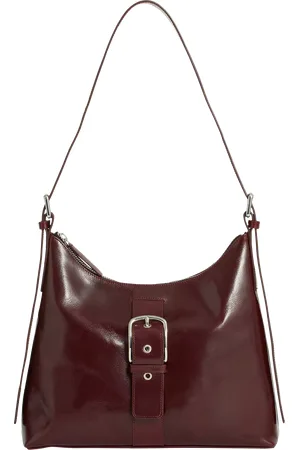 Vagabond Palmi Leather Buckle Hobo Bag, Burgundy