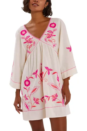 Accessorize Floral Embroidered Mini Beach Dress