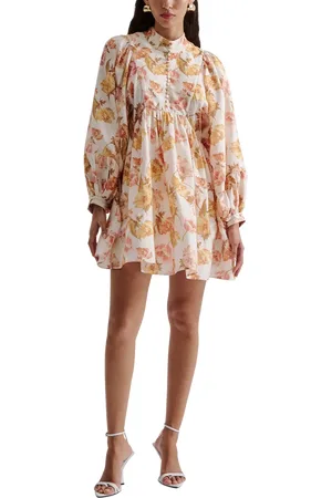 By Malina Tyra Floral High Neck Mini Dress