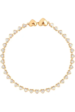 Astrid & Miyu Crystal Hearts Tennis Bracelet, Gold