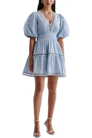 By Malina Elvira Broderie Anglaise Mini Dress