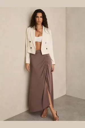 Reiss Aurelie Ruched Midi Skirt