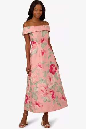 Adrianna Papell Floral Jacquard Off Shoulder Dress