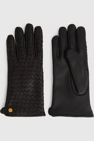 Reiss Giana Woven Leather Gloves