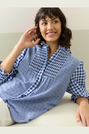 BRORA Cotton Gingham Patchwork Blouse