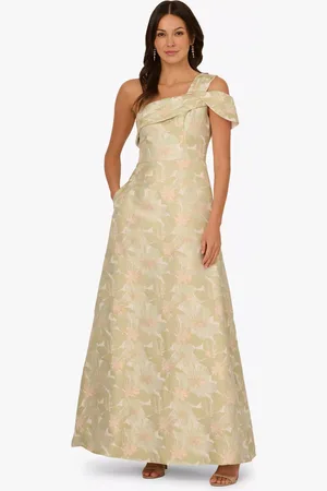 Adrianna Papell Floral Jacquard Twist Dress