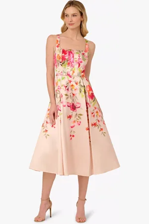 Adrianna Papell Floral Mikado Dress