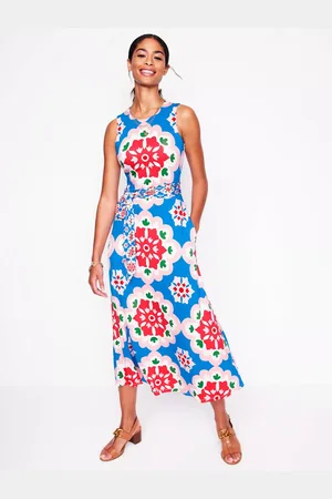 Boden Geometric Print Sleeveless Midi Dress