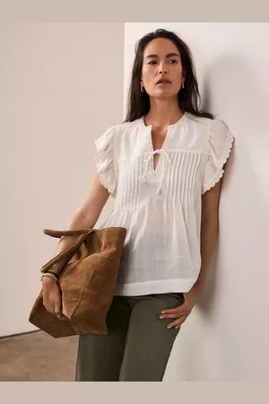 mint&berry Pintuck Cap Sleeve Blouse
