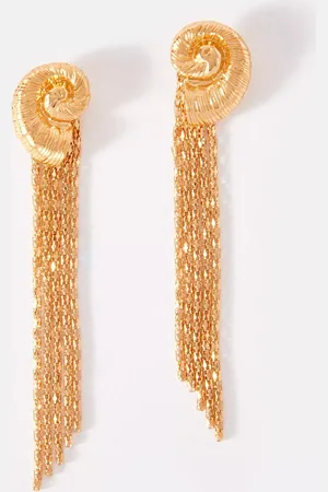 mint&berry Shell Fringe Drop Earrings