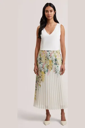 Ted Baker Knit Top Pleated Skirt Dress