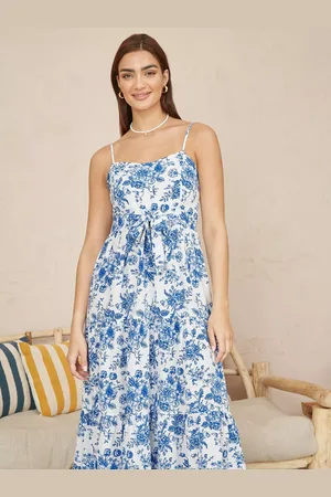 Yumi Floral Tie Front Midi Dress