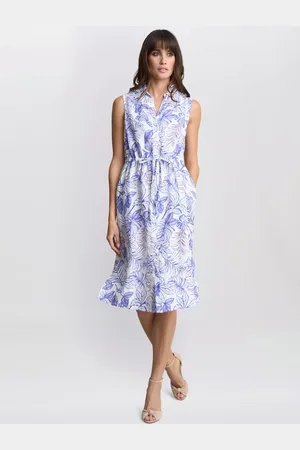 Gina Bacconi Adalynn Floral Linen Rich Shirt Dress