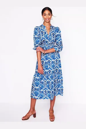 Boden Elena Floral Tiered Midi Dress