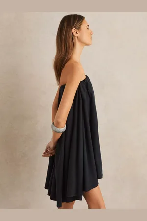 Reiss Flo Bandeau Pleated Mini Dress