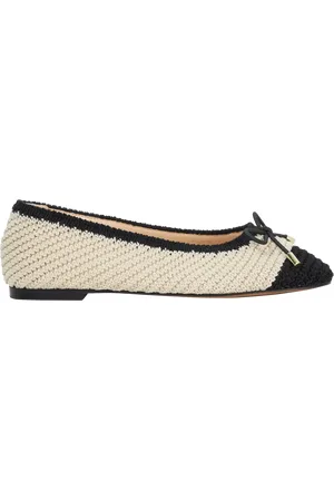 Dune Highland Woven Contrast Ballerina Pumps