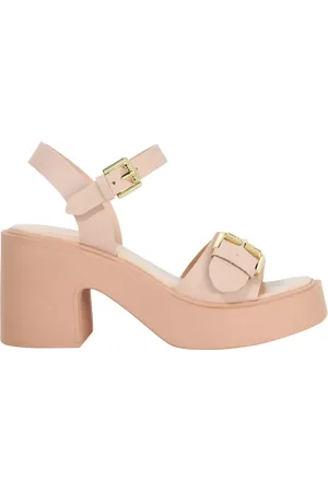 Dune Jupiter Leather Block Heeled Sandals