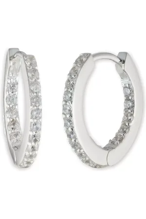 Ralph Lauren Lauren Sterling Cubic Zirconia Huggie Hoop Earrings