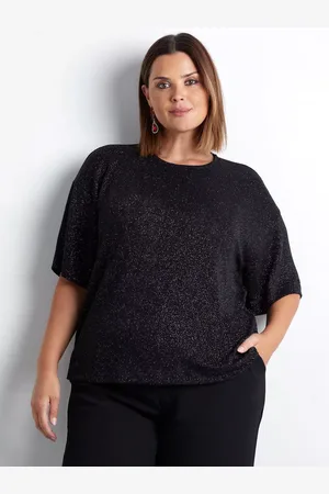 Live Unlimited London Curve Sparkle Short Sleeve Blouse
