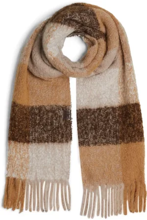 Tommy Hilfiger Fluffy Check Wool Blend Scarf