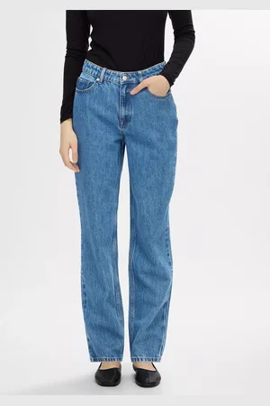 SELECTED Katja Hight Waist Straight Cut Jeans