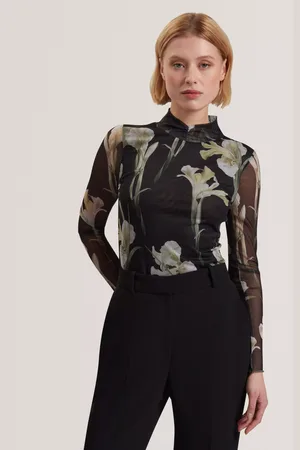 Ted Baker High Neck Mesh Printed Top