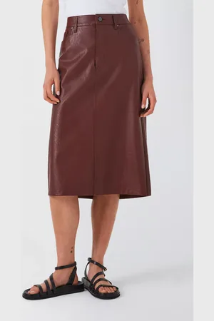 Paige Siren Faux Leather Midi Skirt