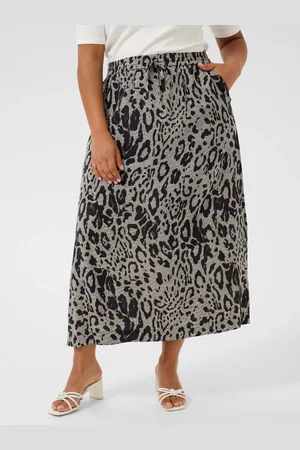 Kaffe Mille Animal Print Midi Skirt