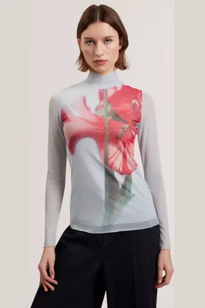 Ted Baker Floral High Neck Mesh Top