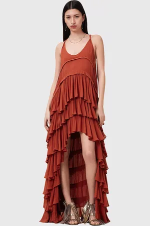 AllSaints Cavalry Tiered Hi-Low Hem Maxi Dress