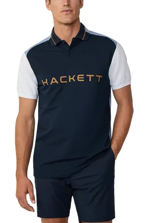 Hackett Sport Cotton Blend Regular Fit Short Sleeve Polo Shirt